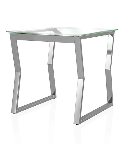 Furniture of America Meiland Glass Top End Table