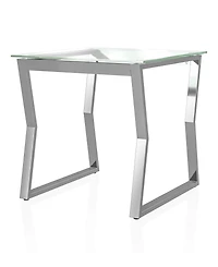 Furniture of America Meiland Glass Top End Table