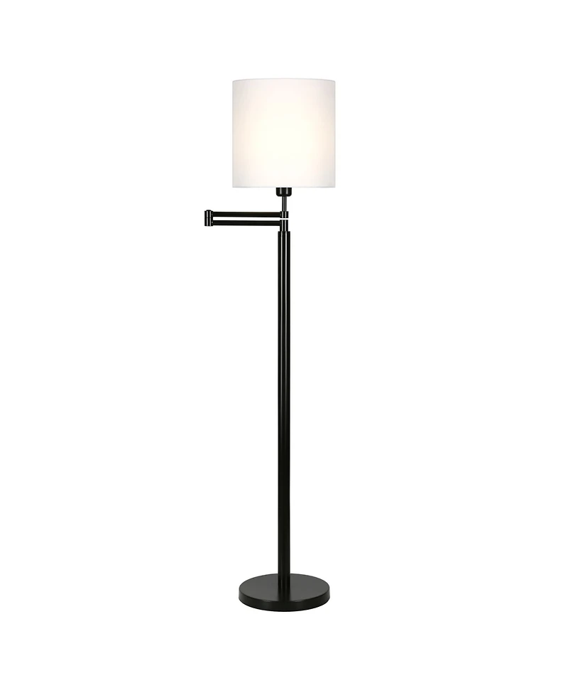 Moby Swing Arm Floor Lamp Round Shade