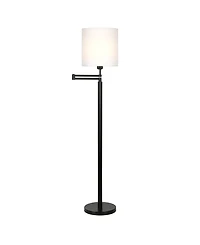 Moby Swing Arm Floor Lamp Round Shade