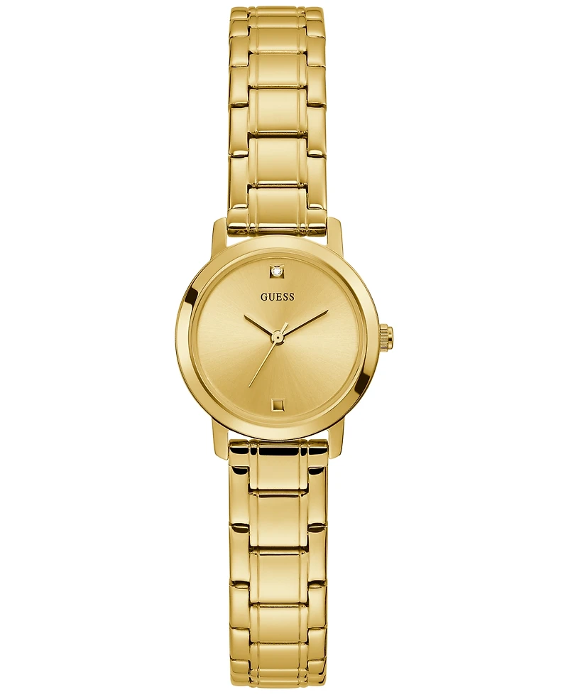 Guess Women's Diamond-Accent Gold-Tone Stainless Steel Bracelet Watch 25mm