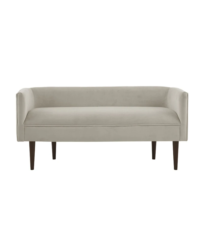 Madison Park Farrah 49"W Velvet Upholstered Accent Bench with Low Back and Sides