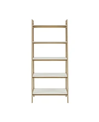 Madison Park Parker 31"W Mid-century Trestle 5 Tier Wooden Shelf / Bookcase