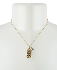 Coach Quilted C Tag Pendant Necklace