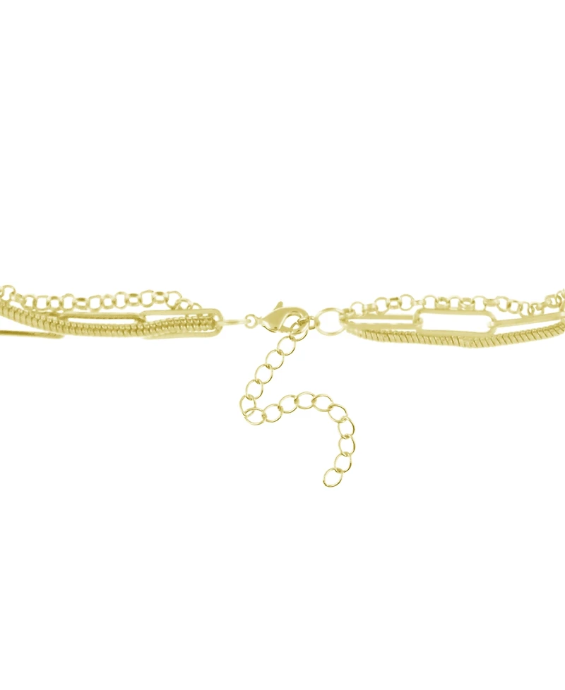 And Now This Triple Row 16" Chain Necklace Silver Plate or Gold