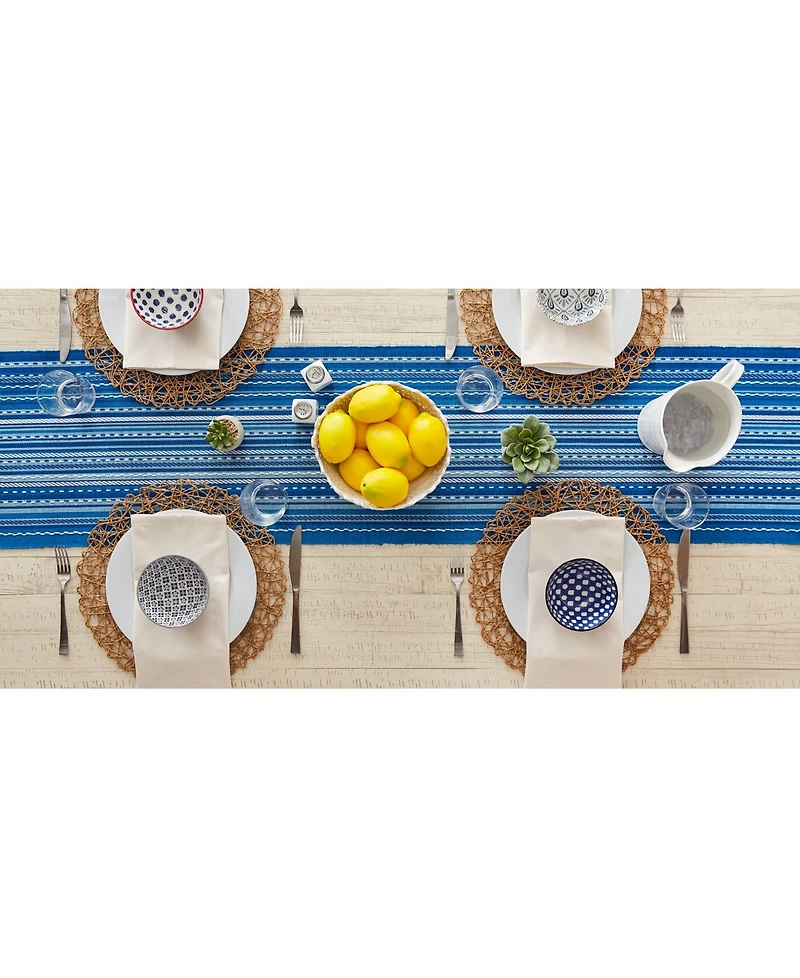 Design Imports Stripe with Fringe Table Runner