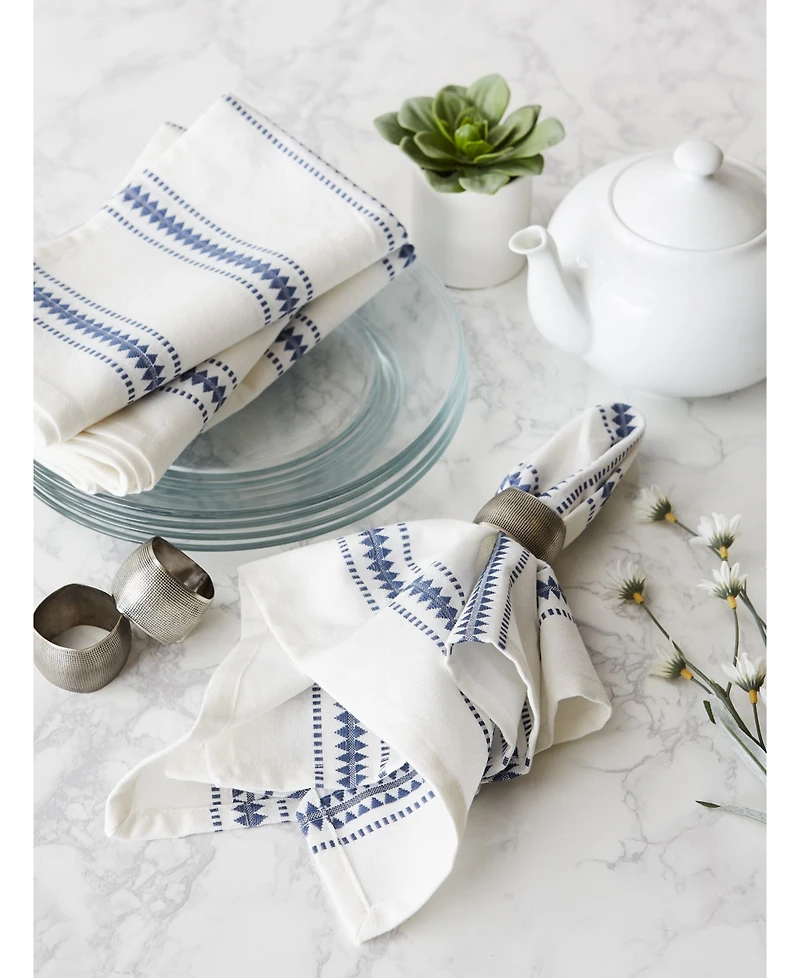 Design Imports Zig Dobby Stripe Napkin, Set of 6