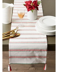 Design Imports Joyful Snowflakes Jacquard Collection for Everyday Use, Holidays and Dinner Parties, Table Runner, 14" x 108"