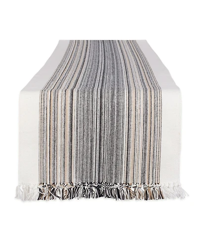 Design Imports Striped Fringed Table Runner