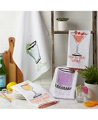 Design Imports Pop Fizz Home Collection, Sassy Cocktails, 18" x 28", Set of 4
