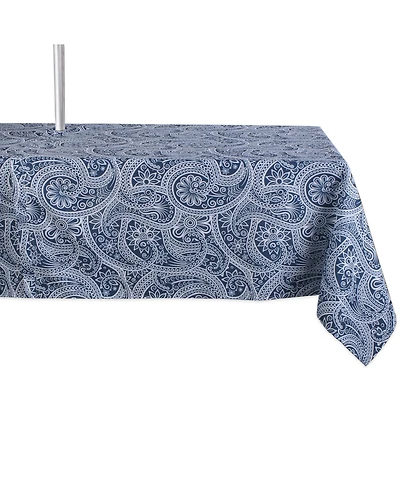 Design Imports Paisley Print Outdoor Tablecloth with Zipper, 60" x 84"