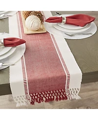 Design Imports Barn Dobby Stripe Table Runner, 13" x 108"