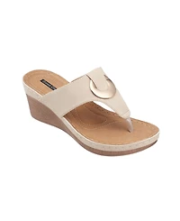 Gc Shoes Women's Genelle Thong Wedge Sandals