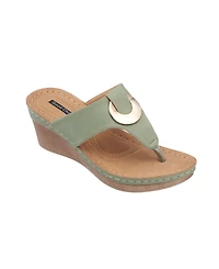 Gc Shoes Women's Genelle Thong Wedge Sandals
