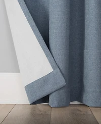 Cayden Grid Texture Draft Shield Fleece Insulated 100% Blackout Grommet Curtain Panel