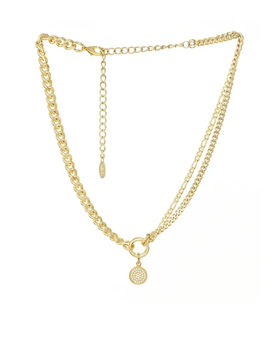 Ettika Crystal Disc and Chain Necklace