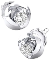 Diamond Swirl Stud Earrings (1/10 ct. t.w.) in 10k White Gold or 10k Yellow Gold