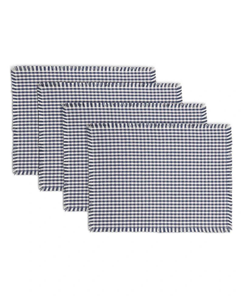 Town & Country Living Gingham Fringe Placemat Set 4-Pack 13"x18"