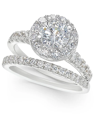 Diamond Halo Bridal Set (2 ct. t.w.) in 14k White or Yellow Gold