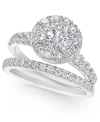Diamond Halo Bridal Set (2 ct. t.w.) in 14k White or Yellow Gold