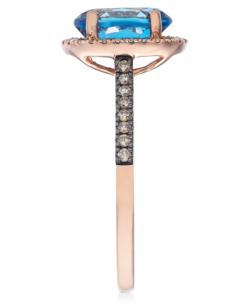 Le Vian Amethyst (1-3/8 ct. t.w.) & Diamond (1/4 t.w) Ring 14k Rose Gold (Also Citrine, Deep Sea Blue Topaz, Green Quartz, Peridot, Opal S