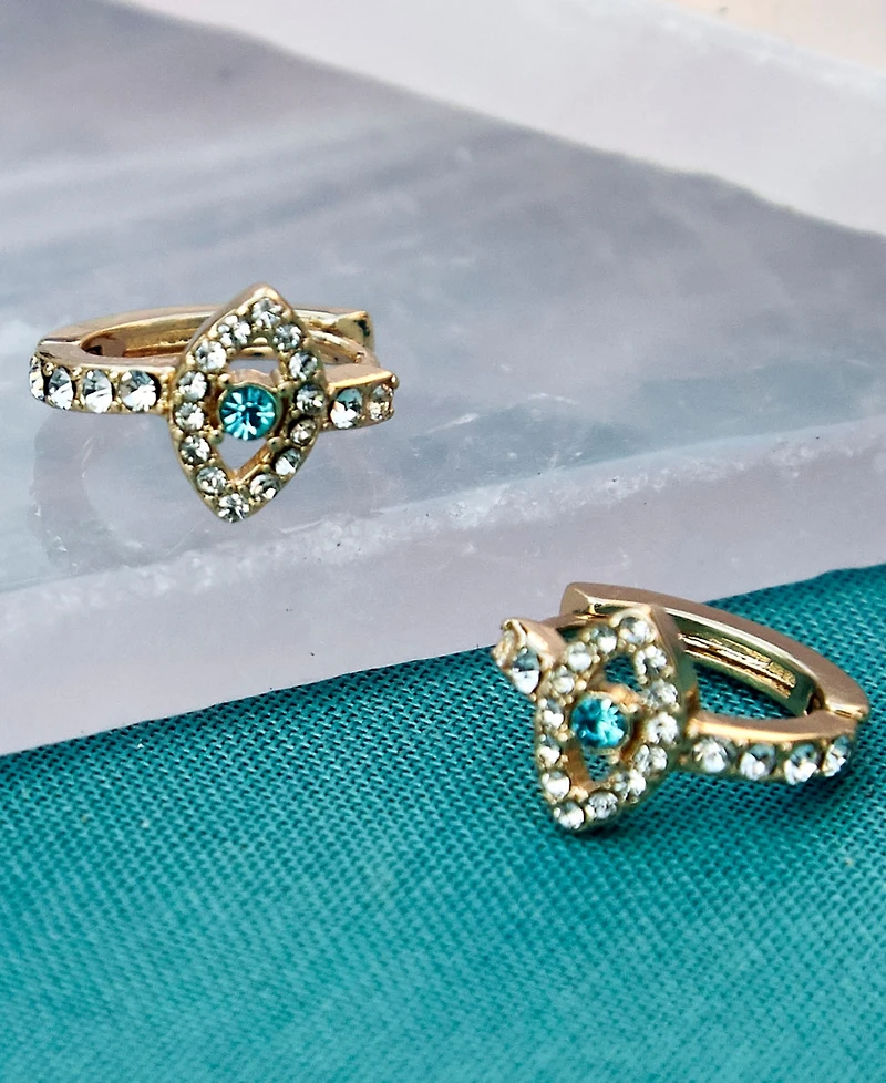 lonna & lilly Gold-Tone Evil Eye Huggie Hoop Earrings