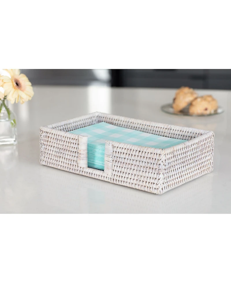 Artifacts Trading Company Artifacts Rattan Guest Towel - Rectangular Napkin Holder with Cutout