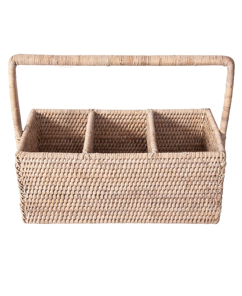 Artifacts Rattan 3 Section Caddy-Cutlery Holder