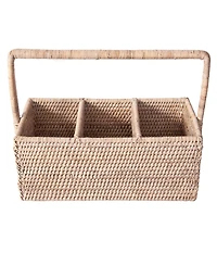Artifacts Rattan 3 Section Caddy-Cutlery Holder