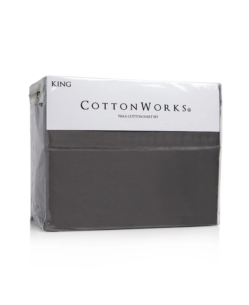 CottonWorks 1000 Thread Count 100% Pima Cotton Sateen 4-Pc. Sheet Set