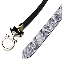 Calvin Klein Women's Reversible Monogram Buckle Belt