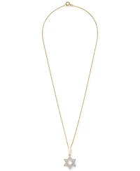 Wrapped Diamond Star of David 18" Pendant Necklace (1/10 ct. t.w.) in 10k White or Yellow Gold, Created for Macy's