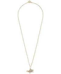 Wrapped Diamond Turtle 18" Pendant Necklace (1/20 ct. t.w.) in 10k Gold, Created for Macy's
