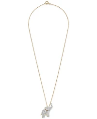 Wrapped Diamond Elephant 18" Pendant Necklace (1/10 ct. t.w.) in 10k Gold, Created for Macy's