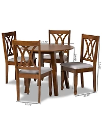 Leon Modern and Contemporary Fabric Upholstered 5 Piece Dining Set