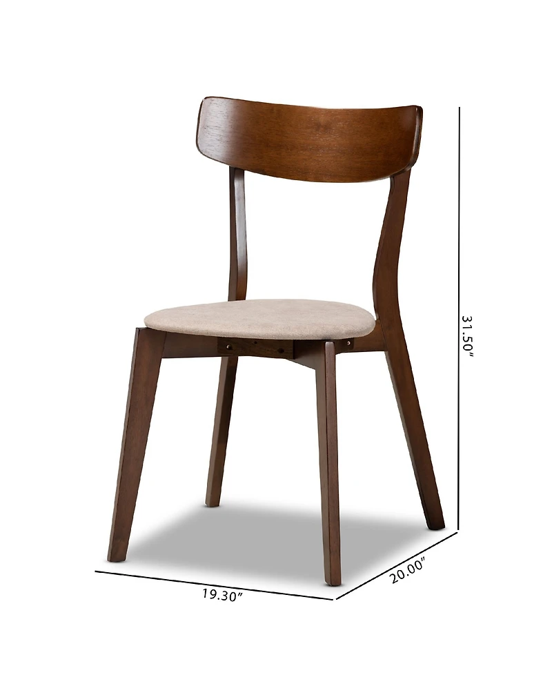 Iora Mid-Century Modern Transitional Fabric Upholstered 4 Piece Dining Chair Set