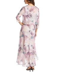 R & M Richards 2-Pc. Floral-Print Jacket Gown Set