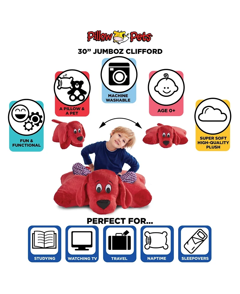 Pillow Pets Jumbos Clifford The Big Red Dog Stuffed Animal Plush Toy