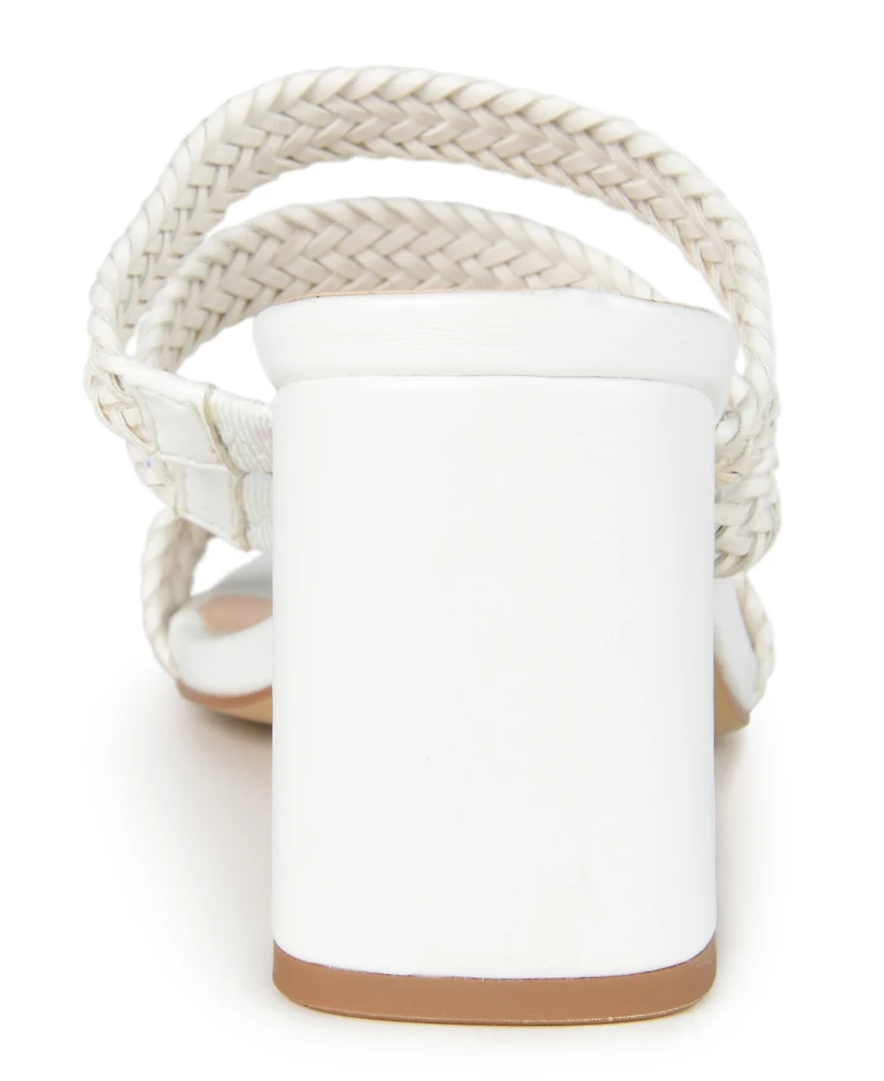 Journee Collection Women's Natia Woven Block Heel Sandals