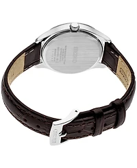 Seiko Women's Essential Brown Leather Strap Watch 30mm