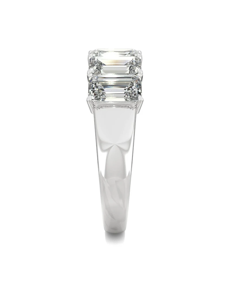 Moissanite Emerald Five Stone Band 2-9/10 ct. t.w. Diamond Equivalent 14k White Gold