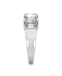 Moissanite Emerald Five Stone Band 2-9/10 ct. t.w. Diamond Equivalent 14k White Gold