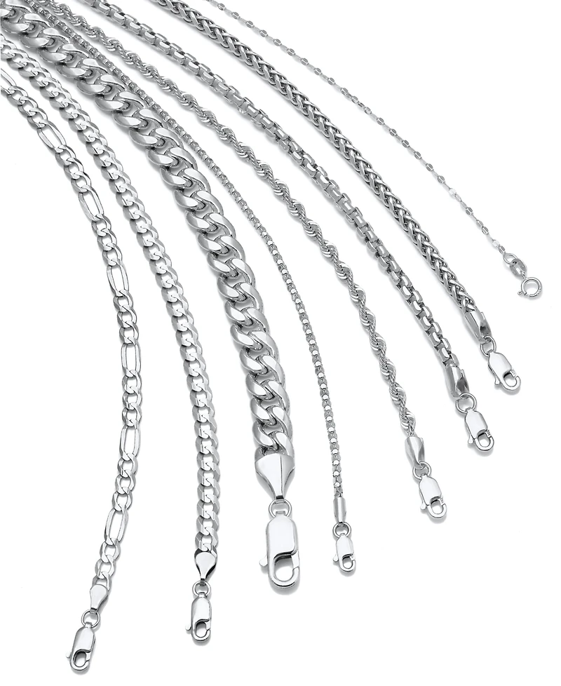 16" Mirror Link Chain (1-1/2mm) in 14K White or Rose Gold