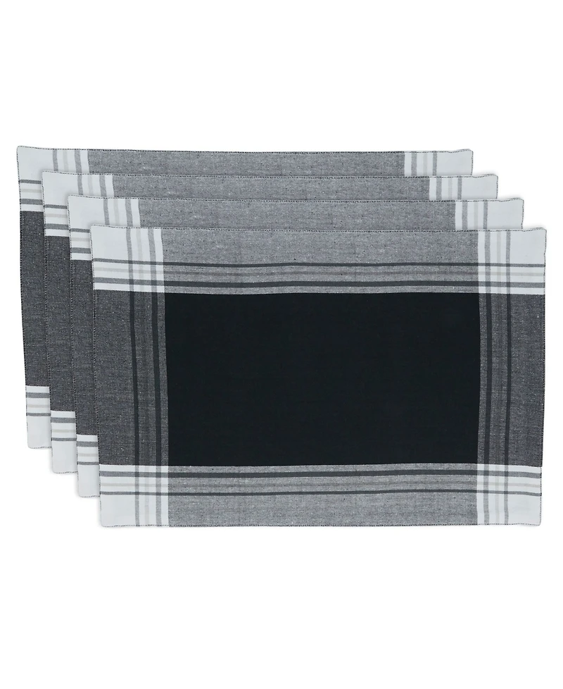 Saro Lifestyle Striped Border Design Placemats, Set of 4, 19" x 13"