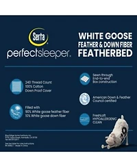 Serta White Goose Feather Down Fiber Featherbeds