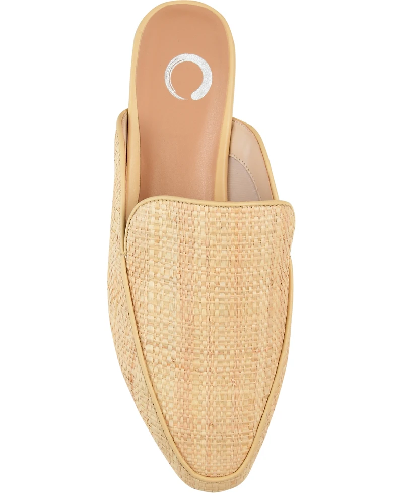 Journee Collection Women's Akza Wide Width Slip On Square Toe Mules Flats