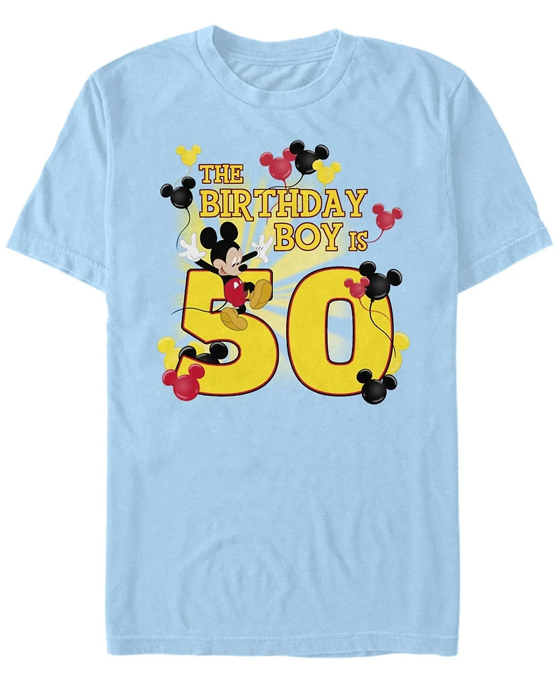 Fifth Sun Men's Mickey Birthday 50 Short Sleeve Crew T-shirt