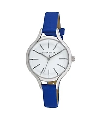 Laura Ashley Women's Blue Grosgrain Strap Watch 32mm