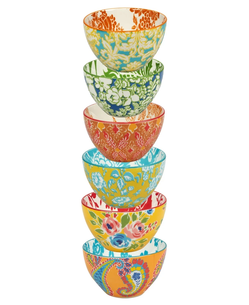Damask Floral Set of 6 All Purpose Bowl