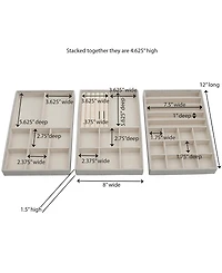 Household Essentials Stackable Jewelry Trays, Set of 3
